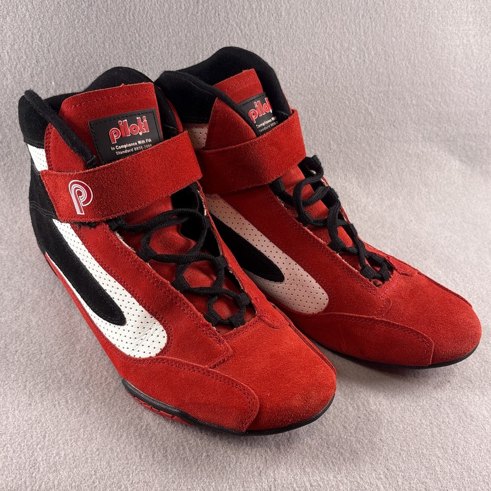 Piloti FIA SFI 3.3/5 Competition Racing Boots Mens 12 Suede Motorsport Mid Cut